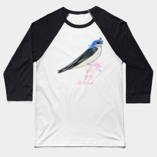 Watercolor Blue Bird Baseball T-Shirt